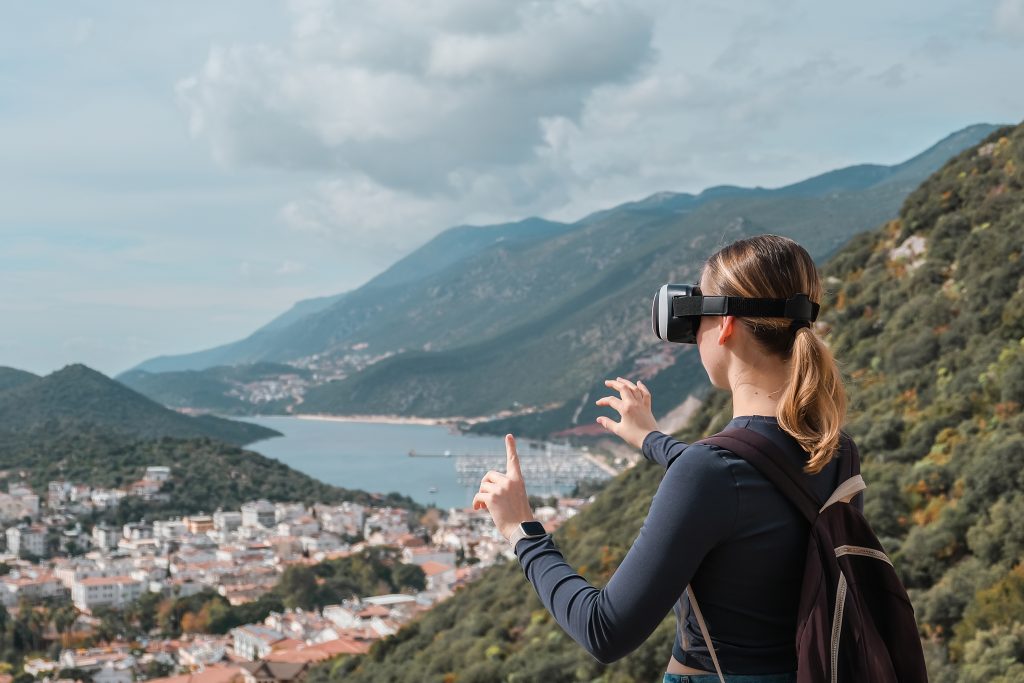 Travel marketing strategy with virtual reality experience in scenic landscape